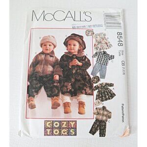 McCall's 8548 Vintage Sewing Pattern Toddlers Unlined Jacket Dress Pants Cap Unc
